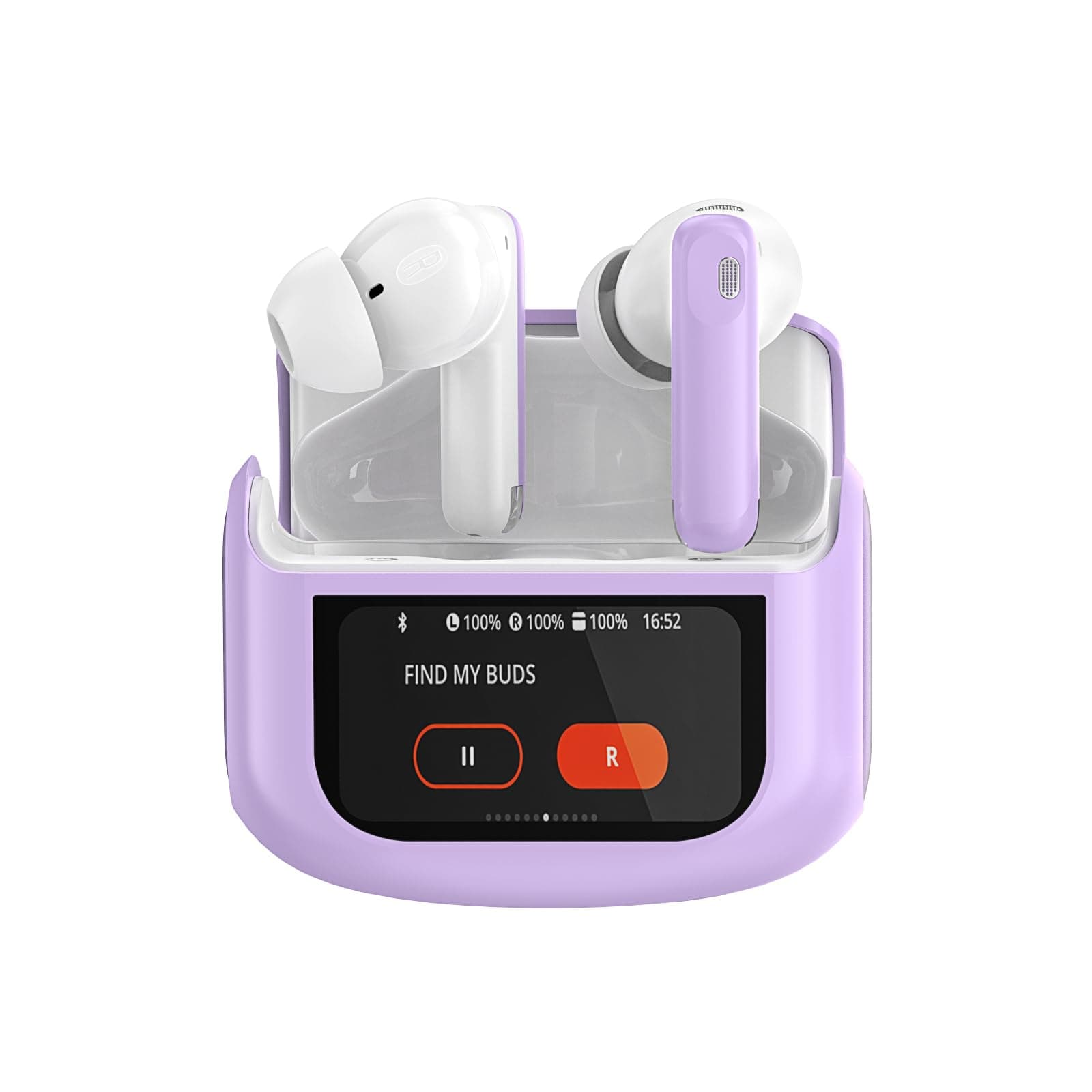 Wireless Earbuds, Bluetooth 5.4 Headphones with Multifunctional Touch Screen, 48H Bass Stereo Ear Buds with ANC/ENC Noise Cancelling/Transparency Mode, IPX7 Earphones with 5 EQ Modes, Star Sand Purple