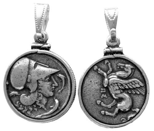Athena and Pegasus Piece Pendant Silver-Plated
