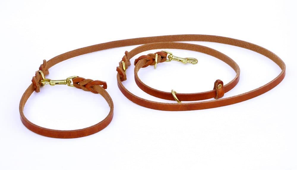 8-Way Lead - 6 ft. Versatile Leash - (Tan, 1/2" Wide)