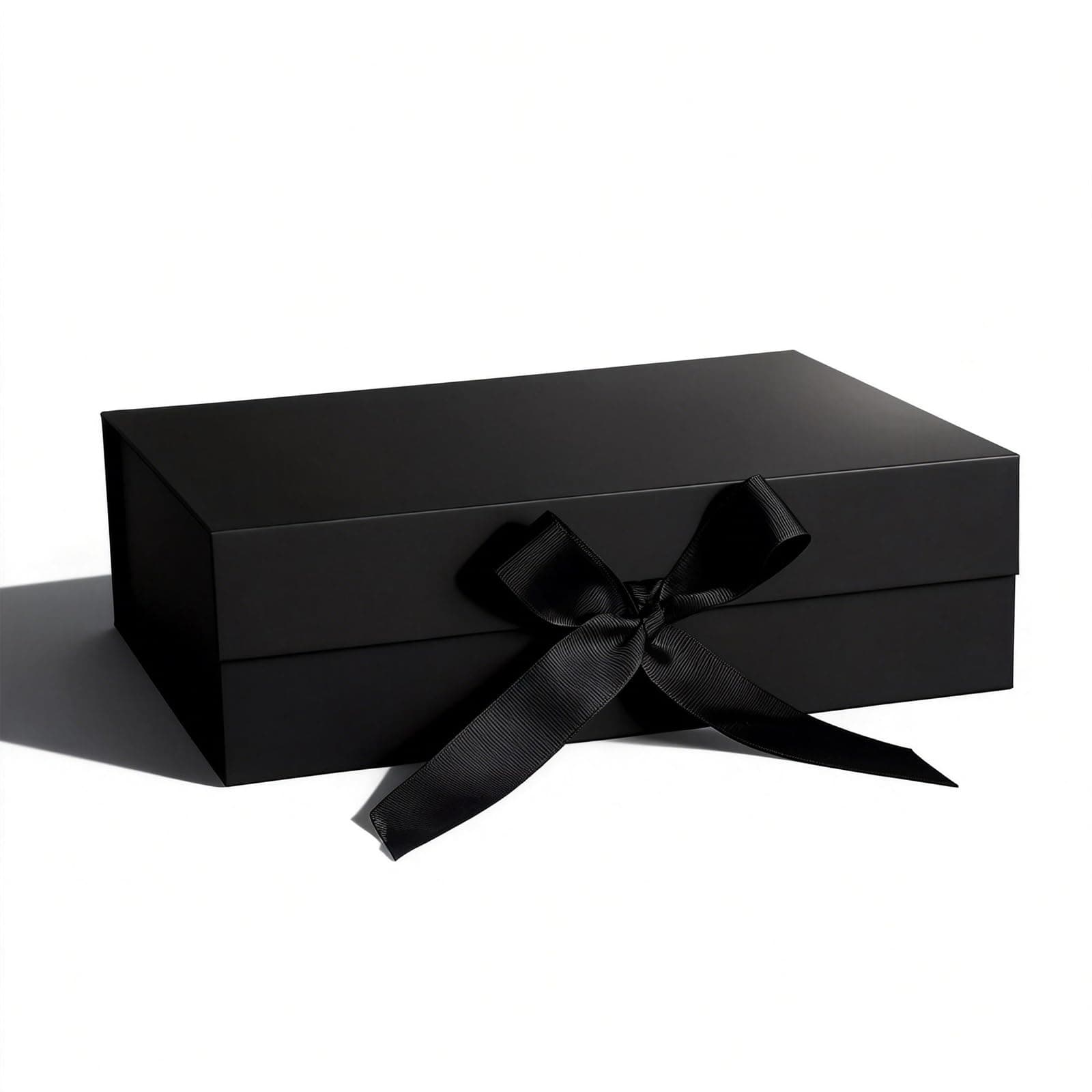 Black Gift Box,Gift Boxes with Lids,10.2x7.4x3.1 Inches Black Gift Box with Ribbon and Magnetic Closure for Wrapping Gifts
