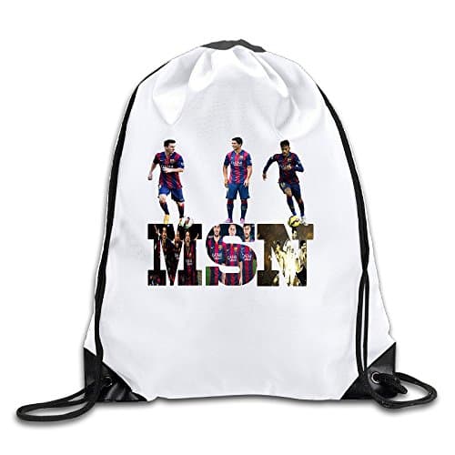 MSN Messi Suarez Neymar Lightweight Drawstring Pouch Backpack White Size One Size