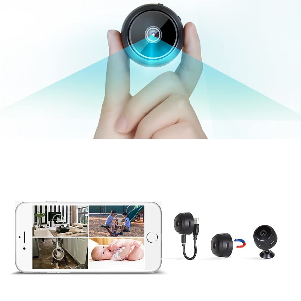 AccLoo Mini WiFi Camera, Security Camera HD 1080P Wireless Portable Small Camera with Motion Detection and Night Version Home Nanny Cam Video Recorder for Indoor Outdoor Use