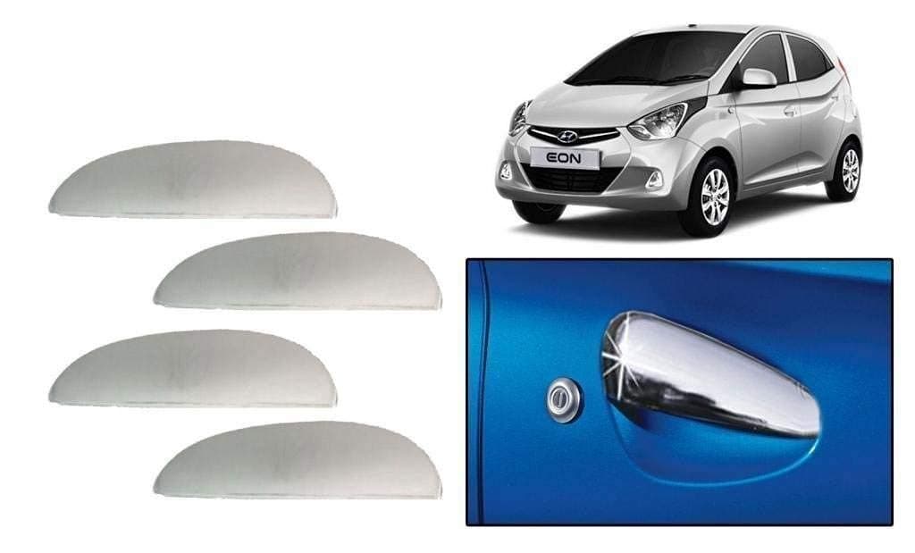 AUTOXYGEN ABS Plastic Car Door Handle Chrome Plated Front & Rear Door Guard/Cover for Eon (Set of 4 Pieces)