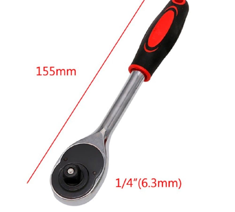 YOFE 1/4 Inches Drive Quick Release Ratchet Socket Wrench Hand Professional Repairing Tool