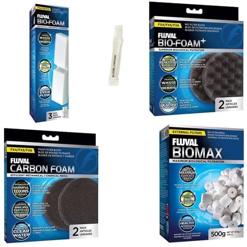 Fluval FX4/FX6 Canister Filter Semi Annual Maintenance Kit Bundle (5 Items)