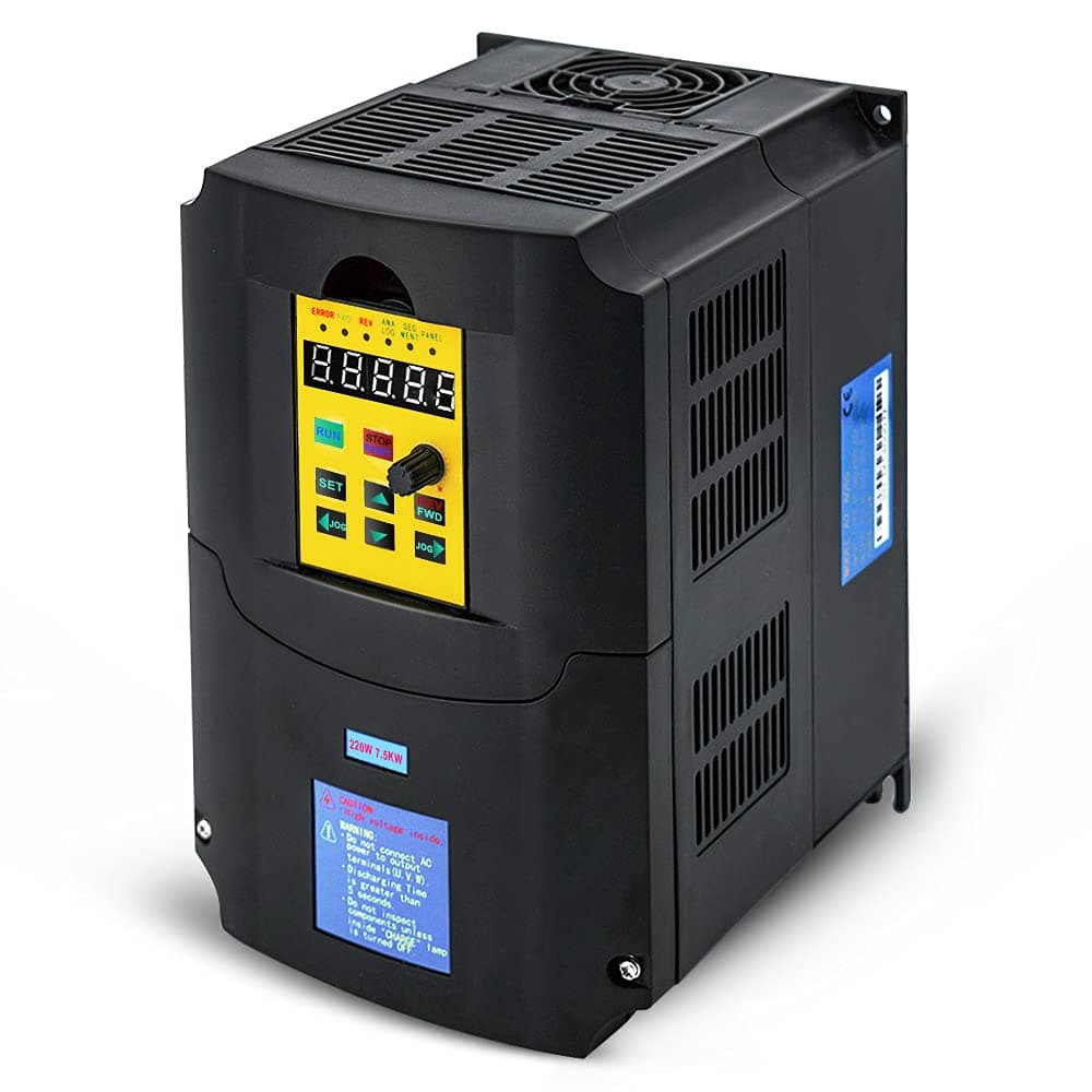 VFD 7.5KW 10HP 220V 1 or 3 Phase Input 3 Phase 0-400HZ Output 50A Variable Frequency Drive Controller Vector Control Inverter Converter for CNC Motor Speed Control and Spindle