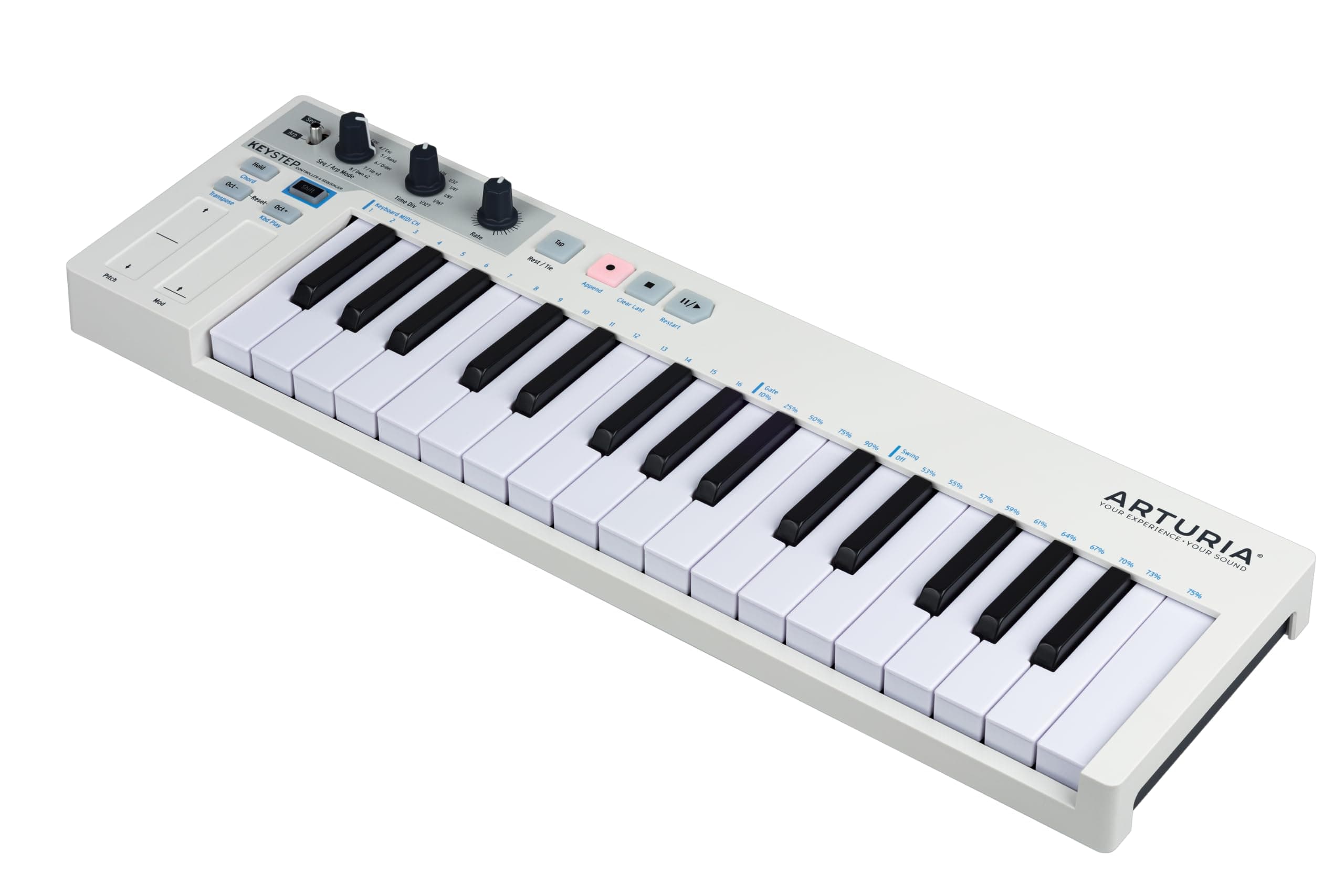 Keystep - Portable MIDI Controller, Sequencer and Arpeggiator - 32 Slimkeys, 8-Memory Polyphonic Step Sequencer, 8-Mode Arpeggiator, CV-Compatible - White