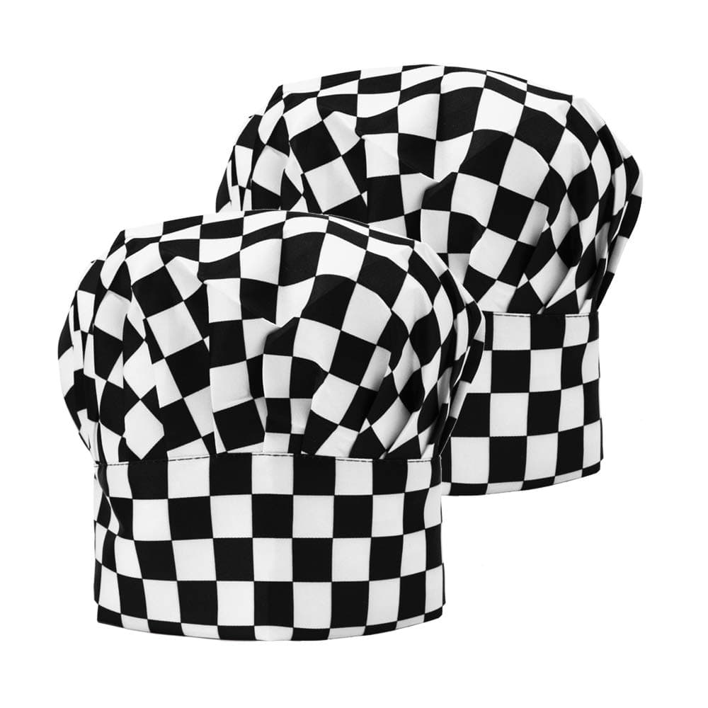 Chef Hat Adjustable Elastic Baker Hats Kitchen Cooking Catering Butcher Hat Mushroom Chef Cap for Women Men Children (Pattern C, 2)