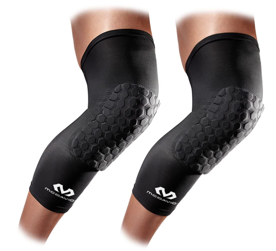 Knee Compression Sleeves: McDavid Hex Knee Pads Compression Leg Sleeve for Basketball, Volleyball, Weightlifting, and More - Pair of Sleeves
