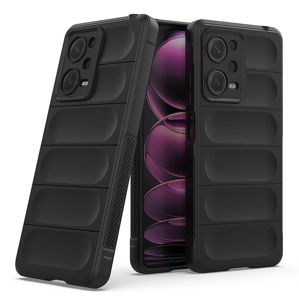 Back Cover for | Full Camera Protection | Liquid Silicon Case | Flexible Bumper Case for Poco X5 Pro 5G / Mi Redmi Note 12 Pro 5G / Pro Plus 5G (Black)