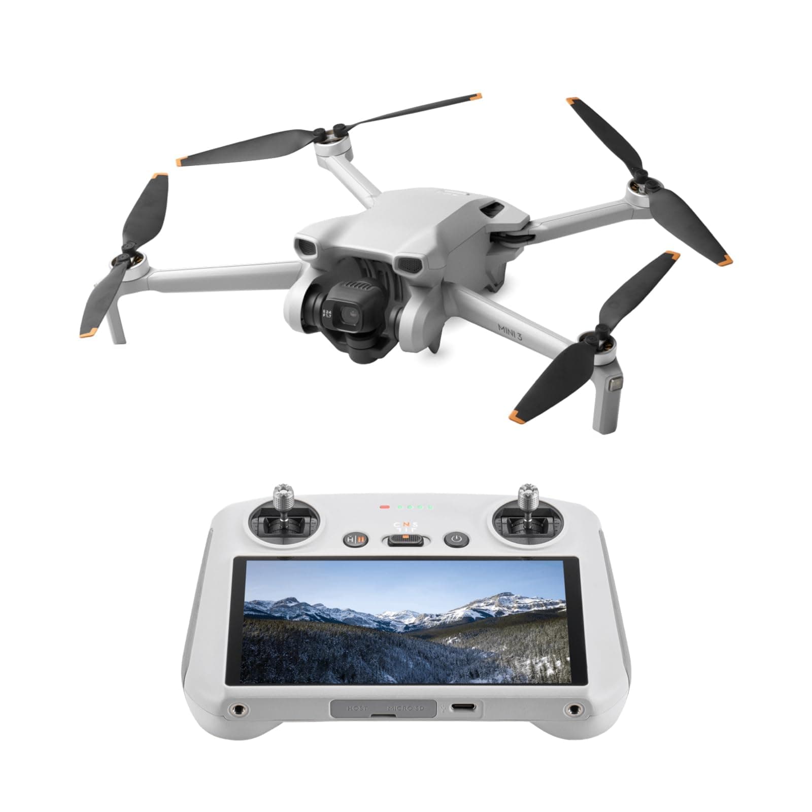 DJI Mini 3 Camera Drone with RC Remote Controller, 4K HDR Video, 38-Minute Flight Time, Vertical Shooting, Intelligent Functions, Foldable, Light, Small, Gray, Remote ID Compatible