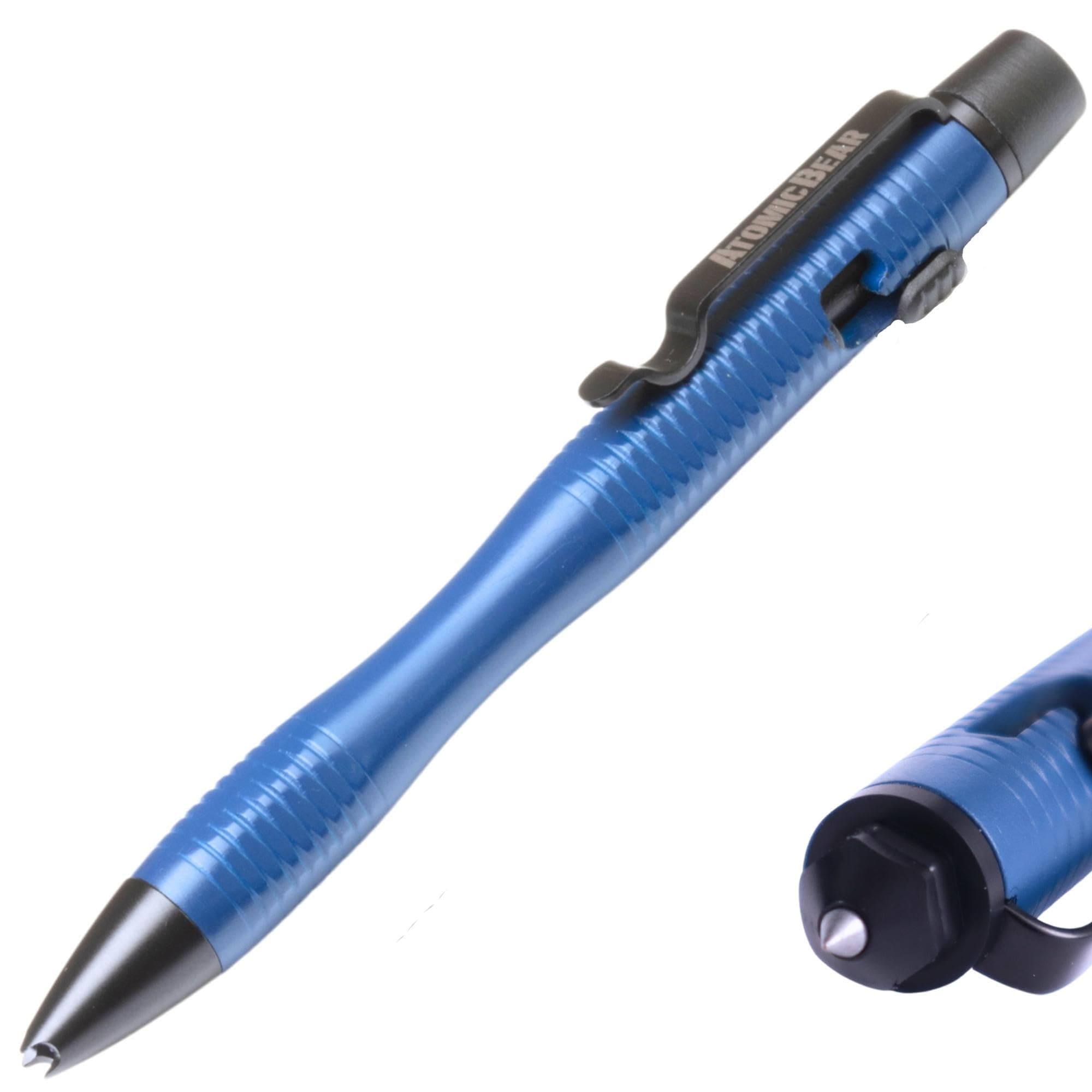The Atomic Bear Stealth Pen Pro Tactical Pen for Self Defense - Enhanced Writing Survival Pen with Glass Breaker to Escape & Defend - Bonus Training to Protecting Yourself - Great Gift for Men - Navy