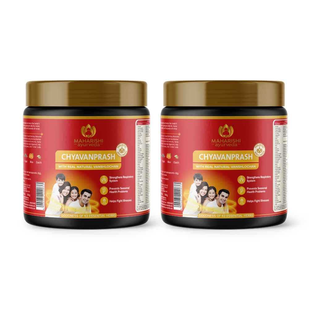 Maharishi Ayurveda Authentic Chyavanprash | 5X Immunity, Strength & Stamina | Chyawanprash With Pure Vanshlochan (500Gm- Pack of 2)