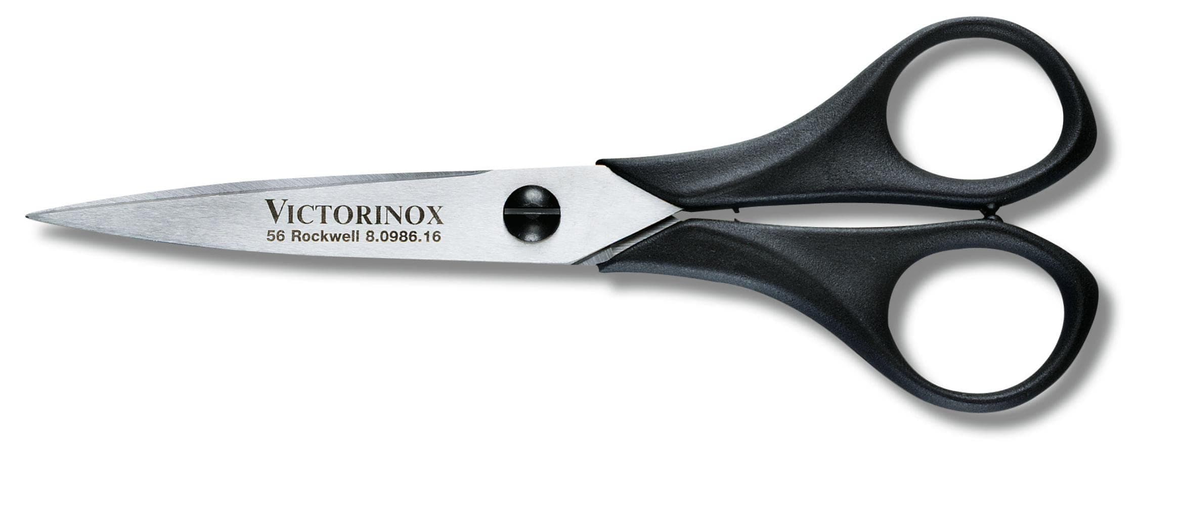 Victorinox Household Scissors, Craft Scissors, Sharp Blade, 16 cm, Robust Plastic Handle, Stainless Steel, Black