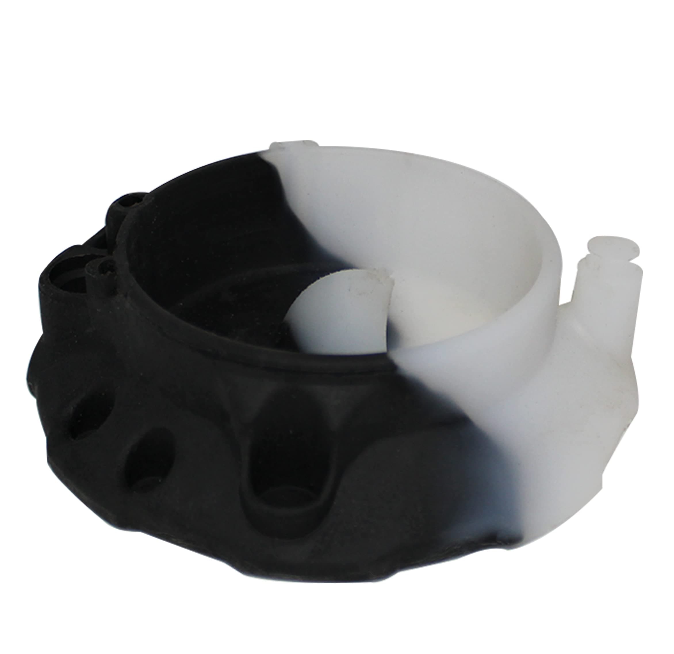STRONG BONG Multi-Purpose Silicone Ashtray |Multiple Compartments to Hold Smoking Accessories - Black & White