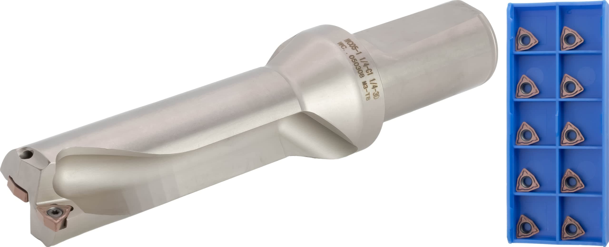 Sponsored Ad - CME Indexable Insert Drill, 1 1/4" Diameter, 3D Ratio, 3 3/4" Depth, with 10 pcs WCMX050308 Carbide Inserts, Coolant Through