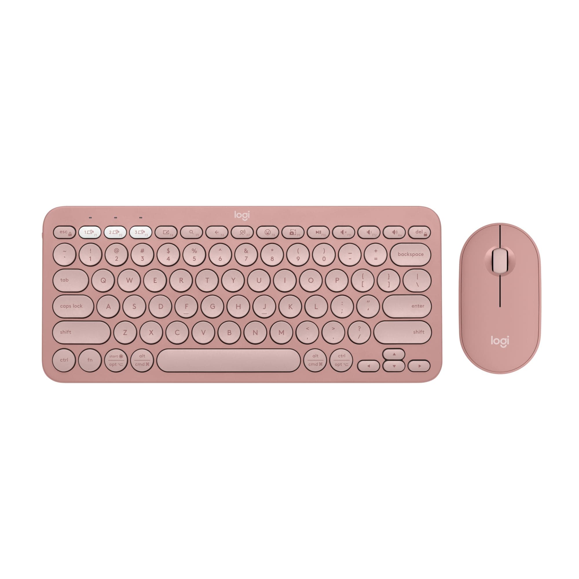 Logitech Pebble 2 Combo, Wireless Keyboard and Mouse, Quiet and Portable, Customisable, Logi Bolt, Bluetooth, Easy-Switch for Windows, macOS, iPadOS, Chrome - Tonal Rose