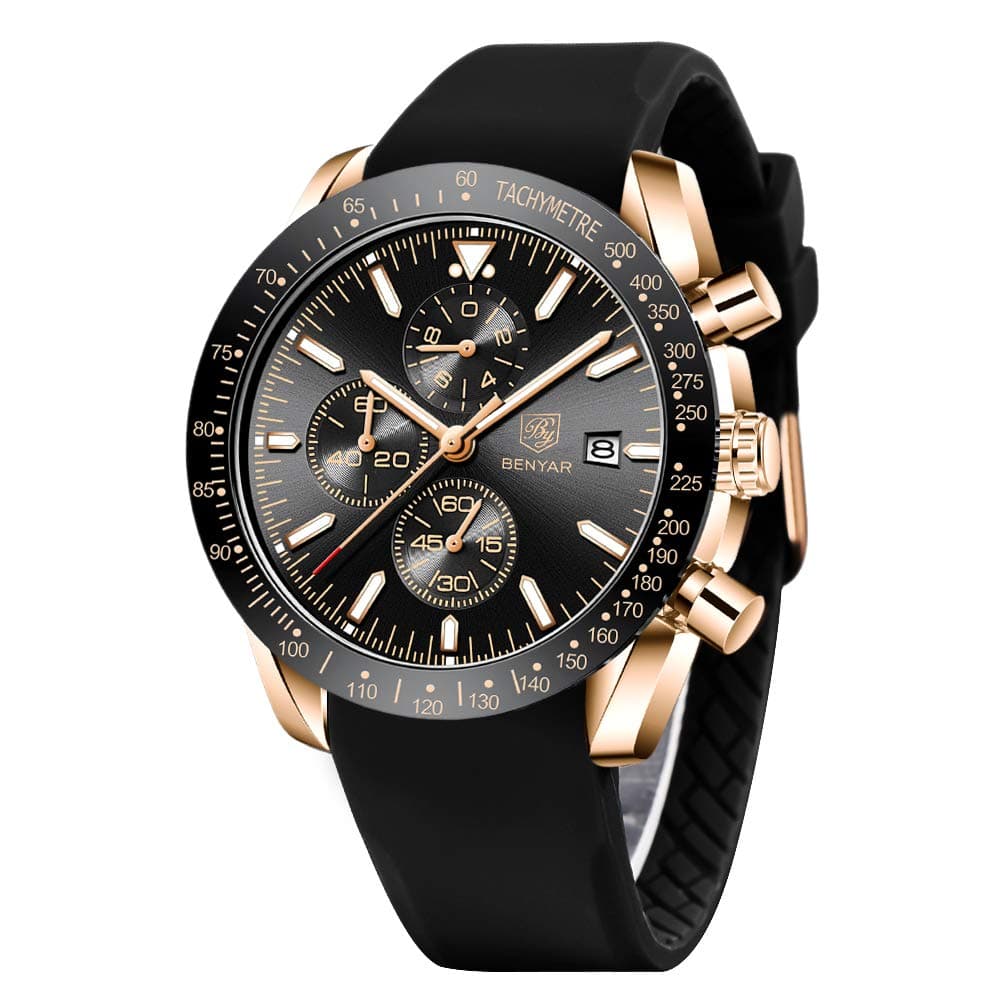Chronograph Men's Watch (Black Dial Black Colored Strap)