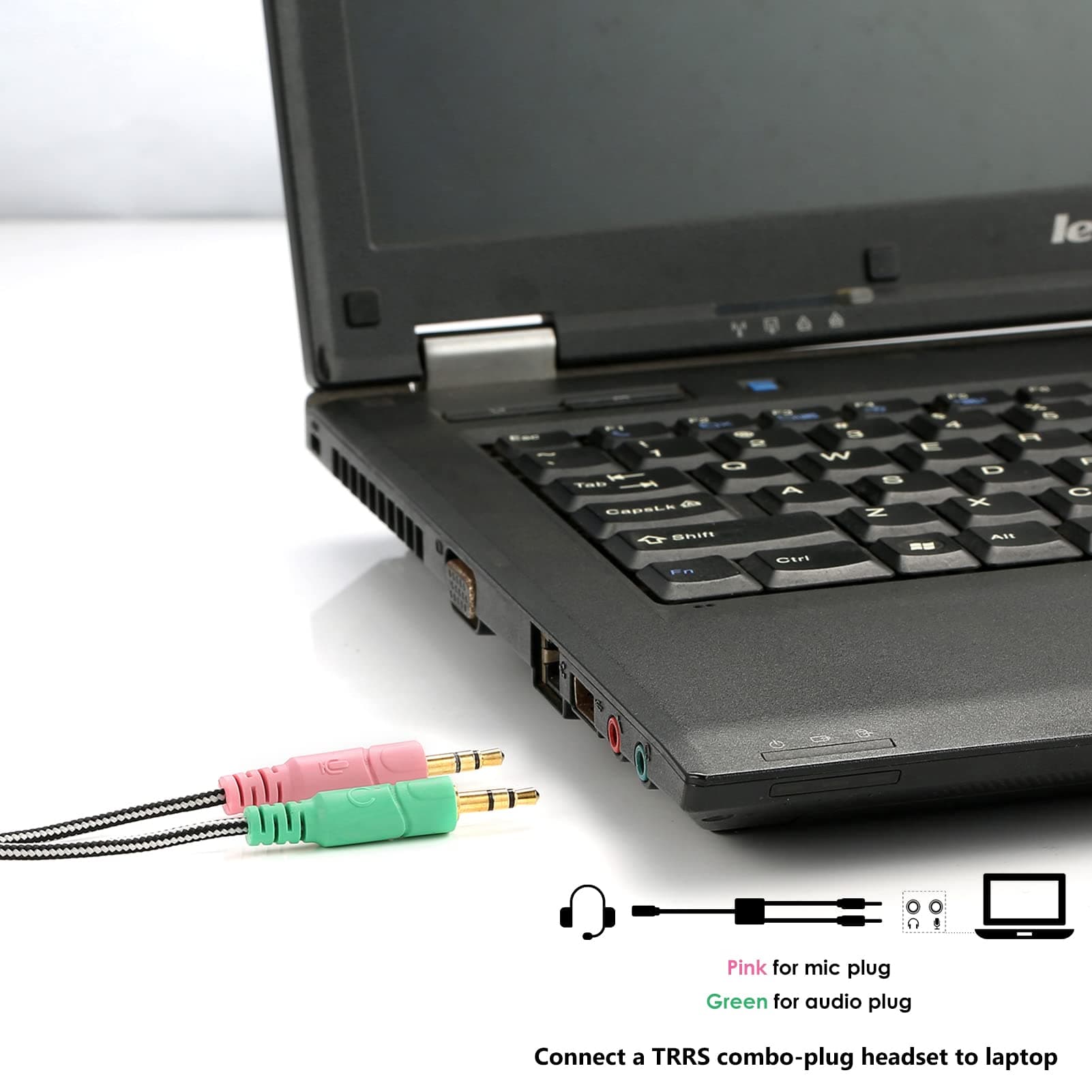 MillSO Headphone Splitter for Computer [2 Pack] CTIA 3.5mm TRRS Female to Dual TRS Male Mic Audio Jack Y Headset Splitter Adapter Cable for PC Laptop to Gaming Headset - 8inch/20cm