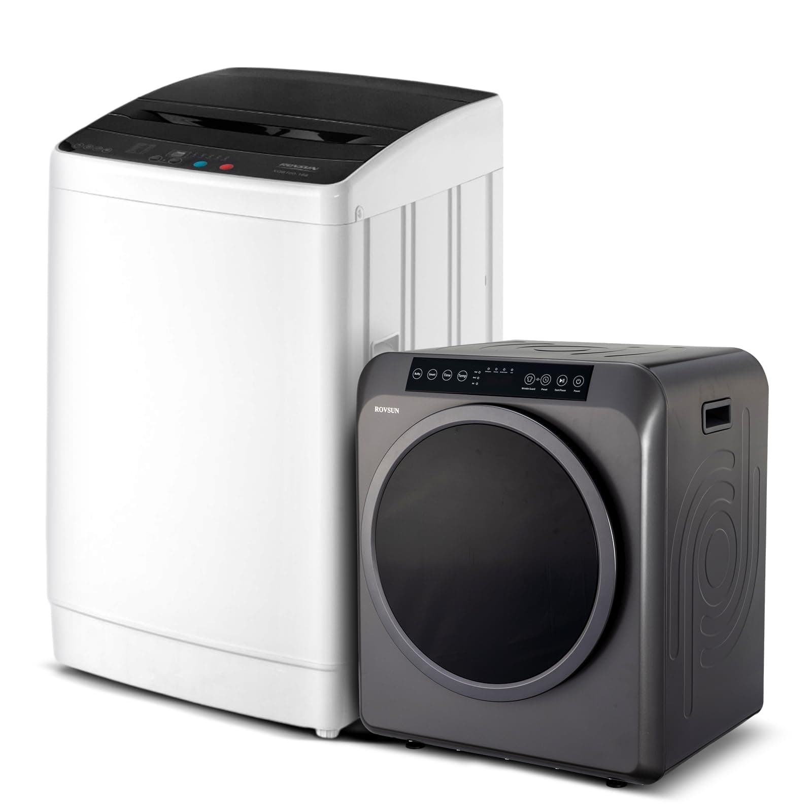 30LBS Full Automatic Washing Machine and 3.5CuFt Portable Clothes Dryer Set, Electric Laundry Washer and Dryer Combo Set with Stainless Steel Inner Tub, for Apartment, Dorms, Home