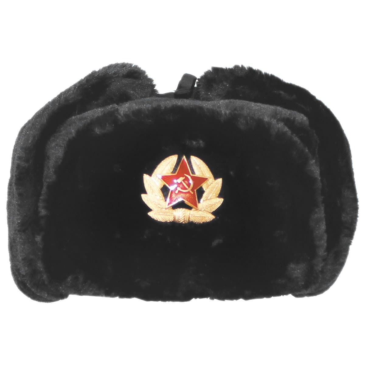 MFH Russian Winter Cap Black with Badge