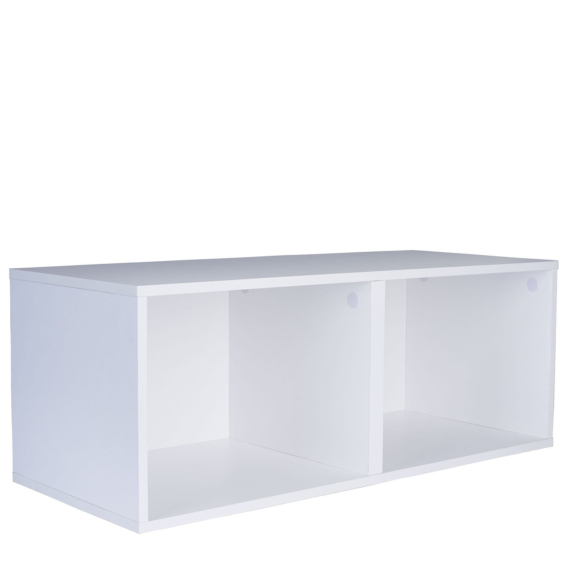 Household Essentials 8002-1 Modular Double Cube Storage Cubby | White