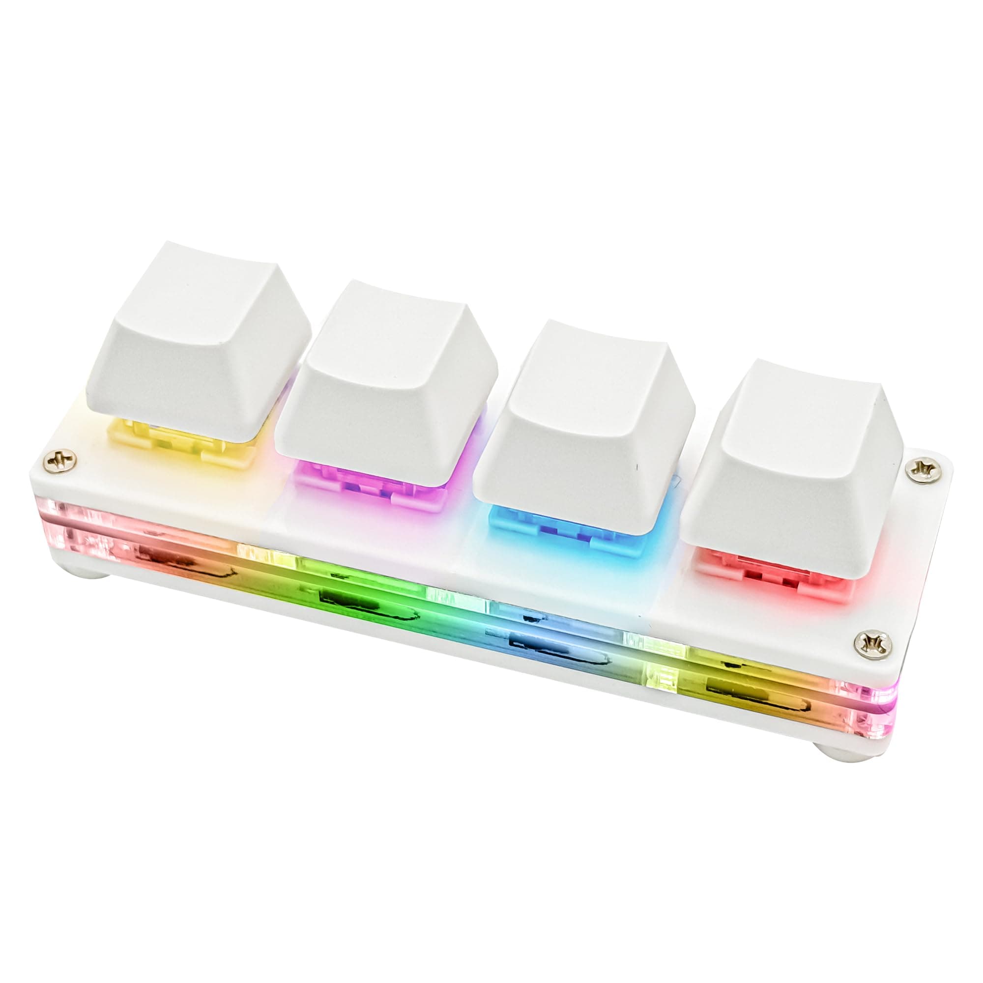 ByteX4-Key Mini Mechanical Gaming Keyboard - Compact USB Mini Keyboard with Programmable Macros, Cherry MX Switches, RGB LED Backlight for PC Gamers & OSU Players - Software Customization