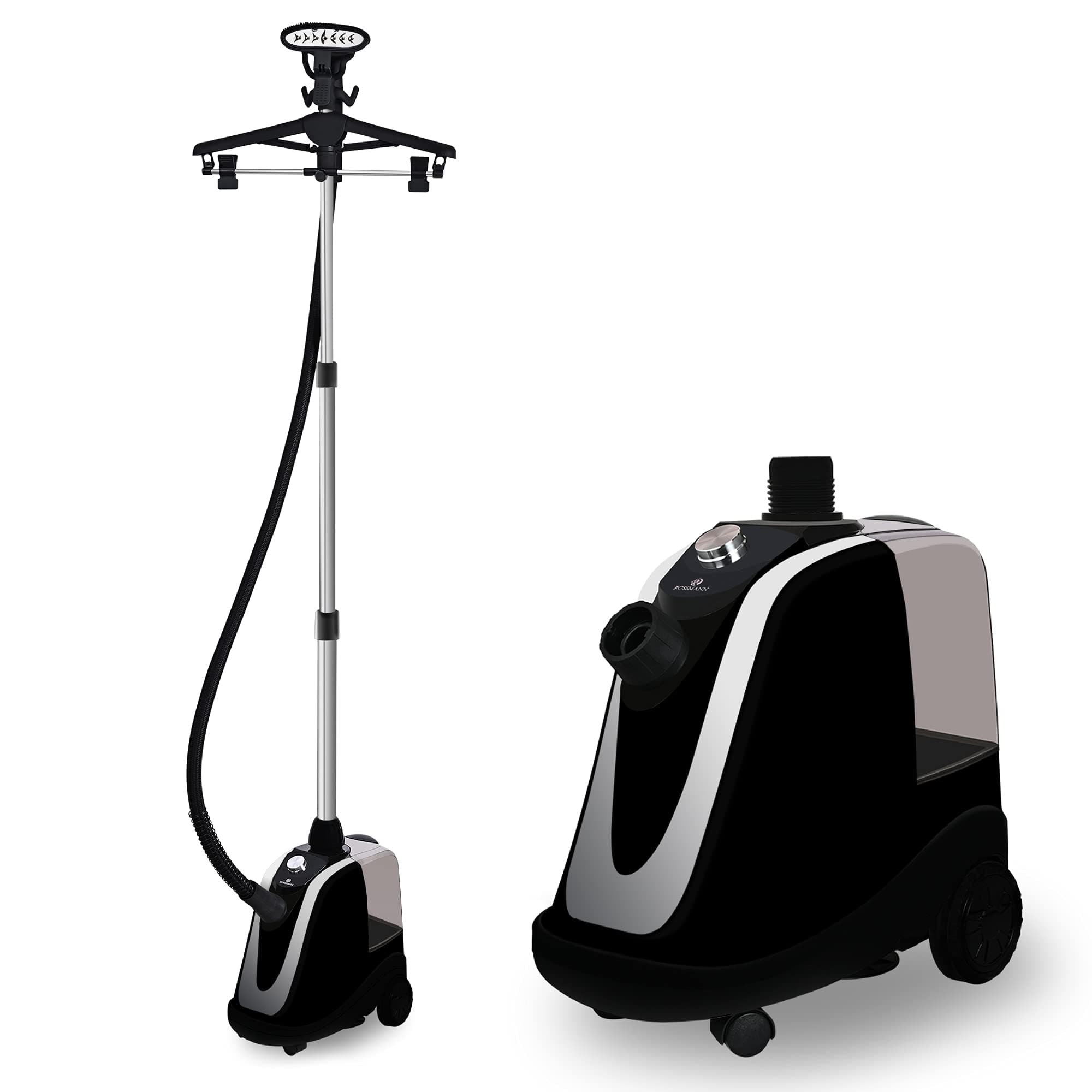 - Rossmann Professional Garment Steamer| 2400 Watts Double Coil Aluminium Boiler| 3.5 Litre Large Water Tank| 90+mins of Continuous Steam| Premium Heavy Duty Build Quality| 2 Years Warranty(Black)
