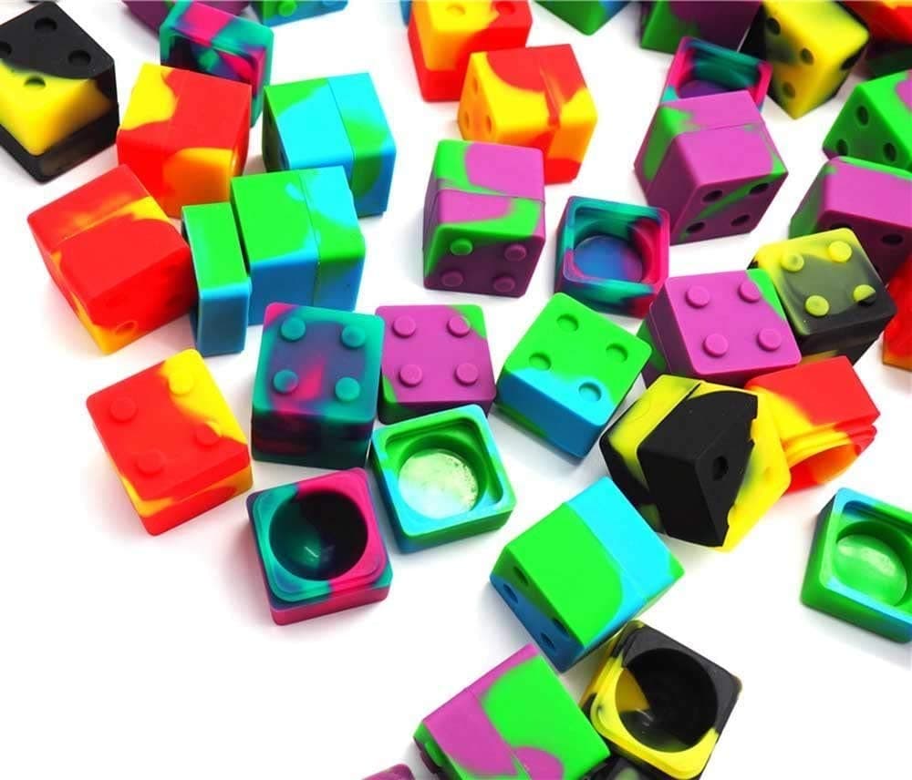 Gentcy 11ml 5Pcs Silicone Container Concentrate Storage Square Silicone Jar