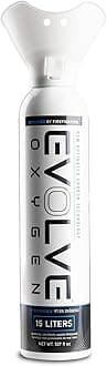 EVOLVE 15-Liter Pure Oxygen Canister with Breathing Cup | Portable Oxygen Can | Ideal for Home Use and Outdoor Activities | Designed by Firefighters | Made in The USA | Pack of 1