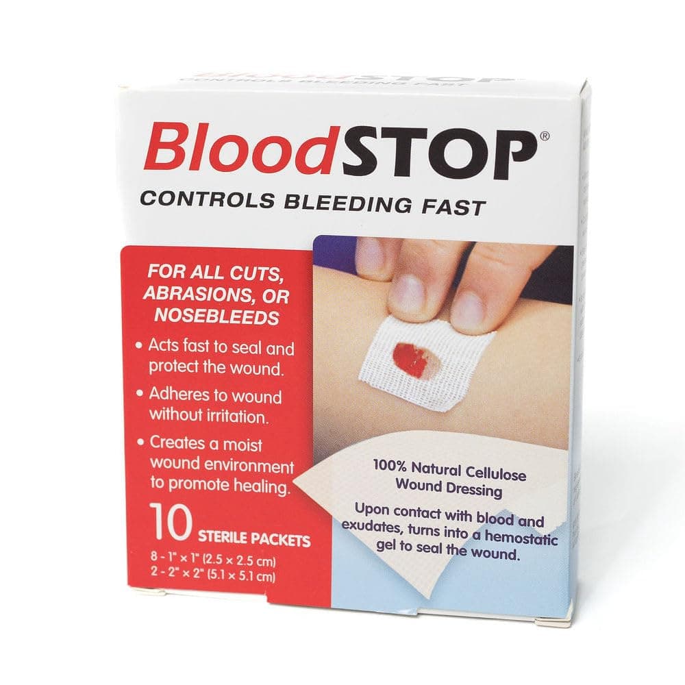 Bloodstop Hemostatic Gauze Controls Bleeding Fast;10 Count