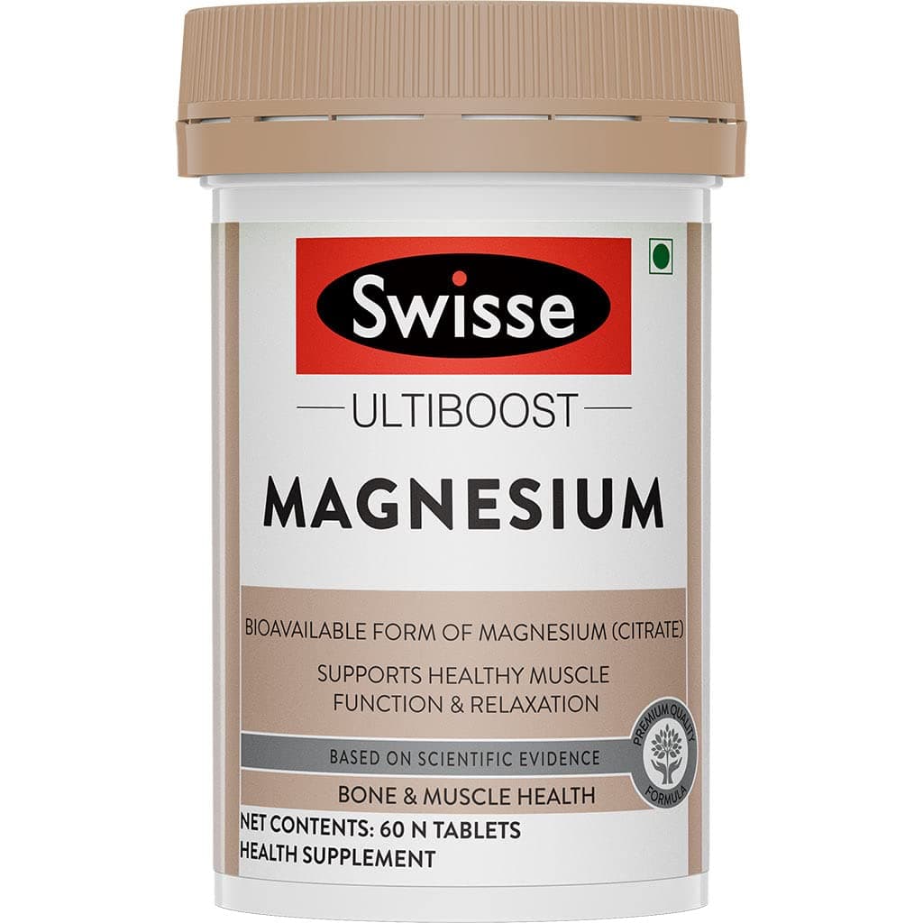 SWISSE Ultiboost Magnesium - 150mg | Magnesium Citrate - Supports Muscle Recovery, Sleep, & Immunity | Soothing Bone and Muscle Support | 60 Tablets