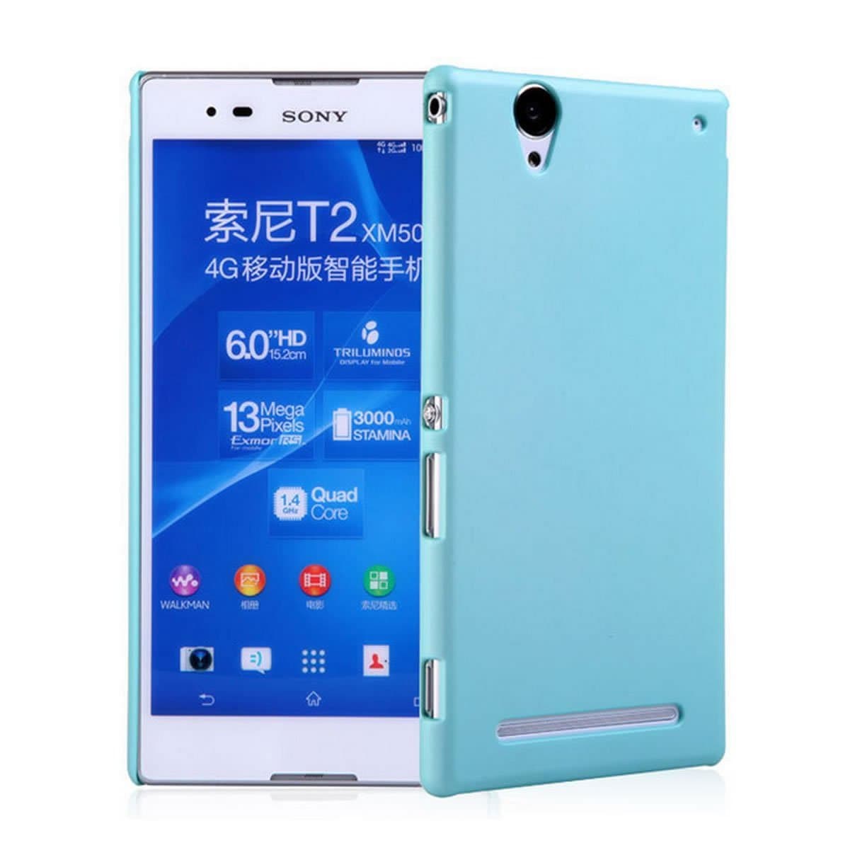 Xperia T2 Case, Premium Slim PC Matte Hard Case for Sony Xperia T2 Ultra (Sky Blue)