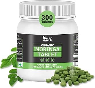 Holy Natural - The Wonder of World Organic Moringa Tablet 300 Tablet | Non Gmo | 500 Mg Per Tablet | Made Under Gmp Facilities
