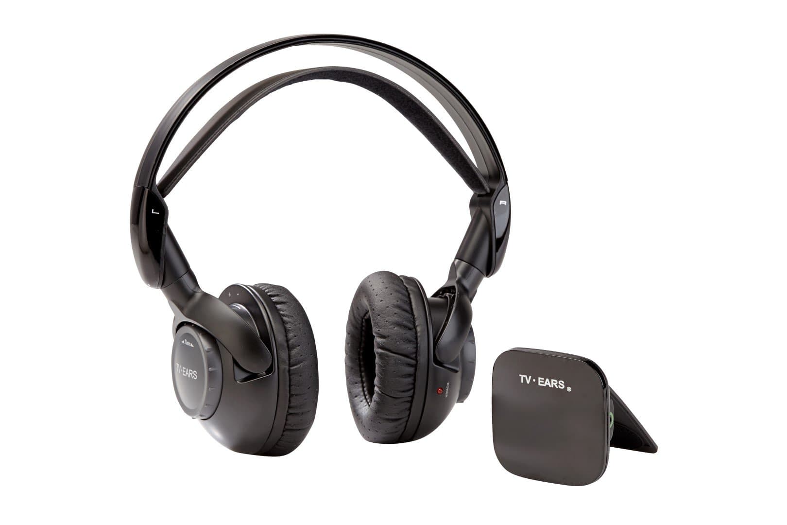 TV Ears Wireless Headphone System, USB Powered Transmitter, Large Volume & Tone Dials, TV Hearing Aid Device, TV Listening Headphones for Seniors and Hard of Hearing, Voice Clarifying, Dr. Recommended