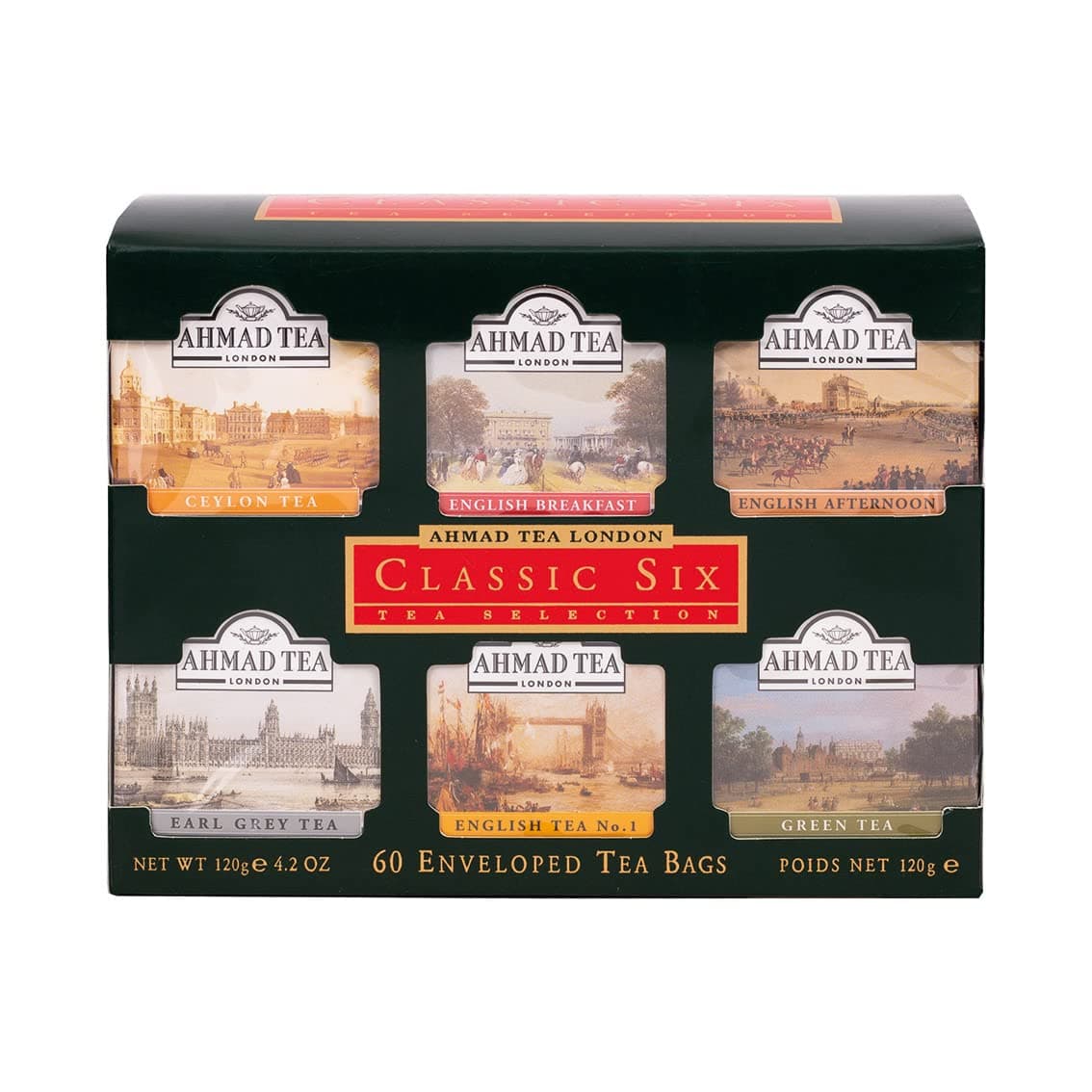 Ahmad Tea Classic Black Tea Selection Pack | Perfect Black tea gift | 60 Teabag Sachets | 6 Flavours