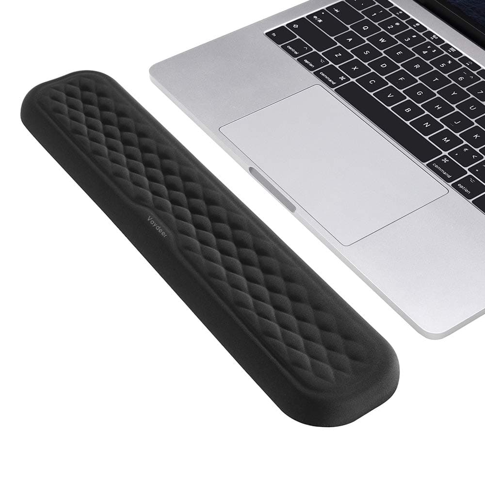 60%-75% Keyboard Wrist Rest, Memory Foam Hand Rest Support Pad Padded for Office, Computer, Laptop, Mac Typing and Wrist Pain Relief and Repair(14.17inch,Black)