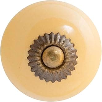 Nicola Spring Ceramic Cupboard Drawer Handle Knob - Yellow
