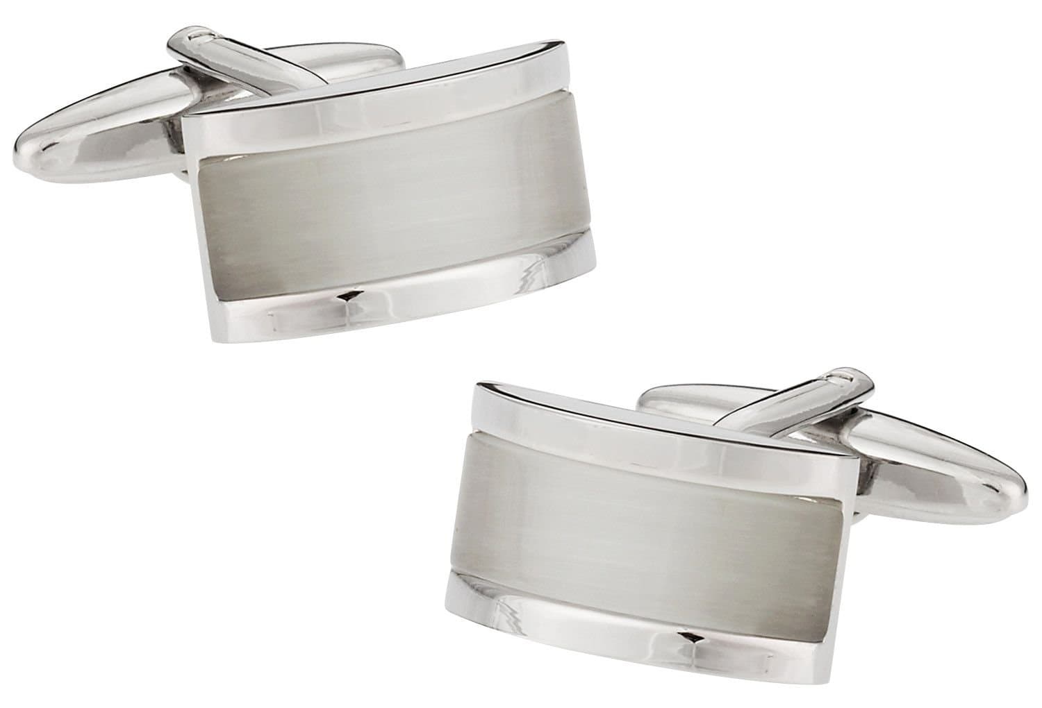 Cuff-DaddyWhite Glass Cufflinks, Glass