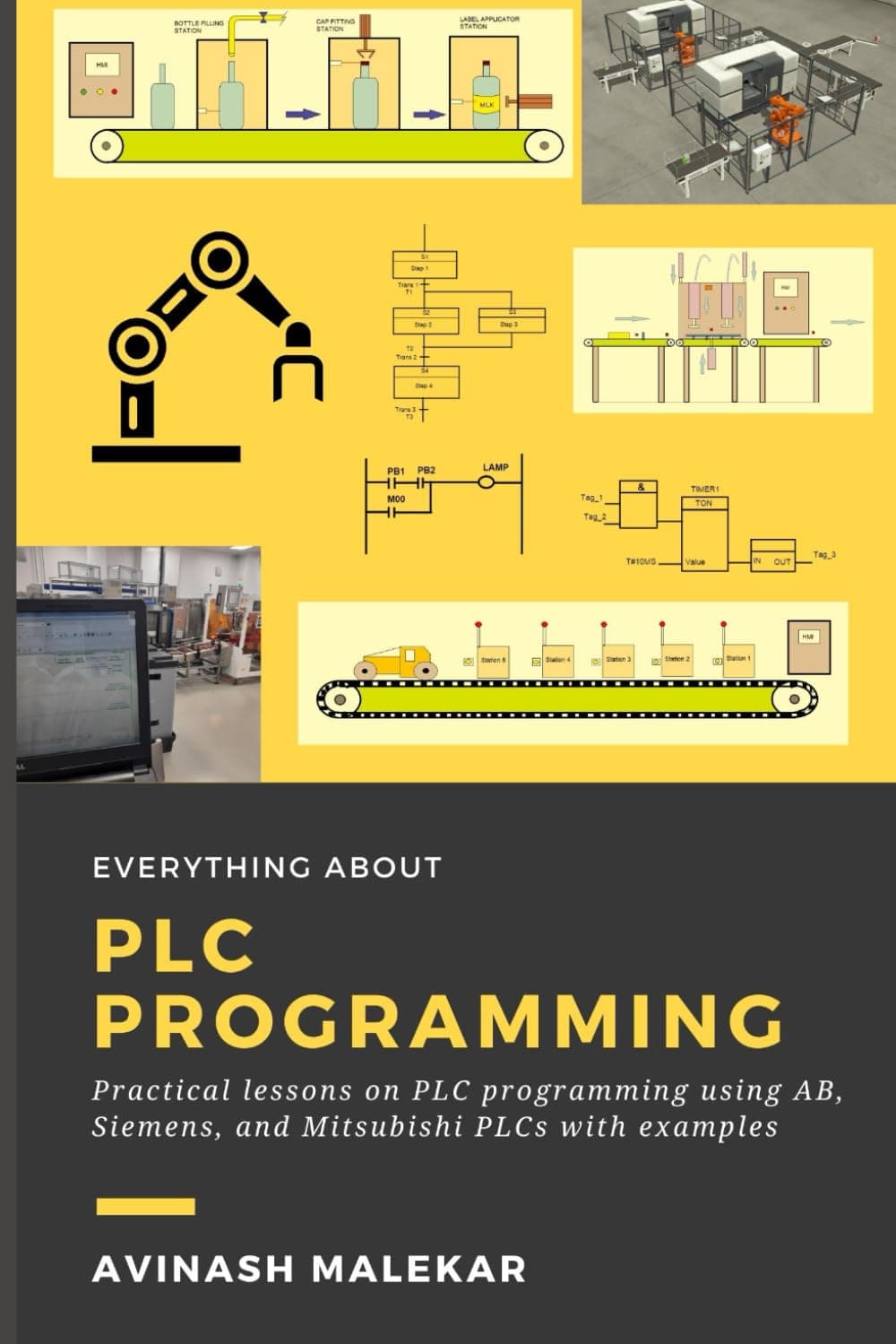 Independently published Learn everything about PLC programming: Practical lessons on Allen-Bradley, Siemens, and mitsubishi PLC with real world examples (Industrial automation)
