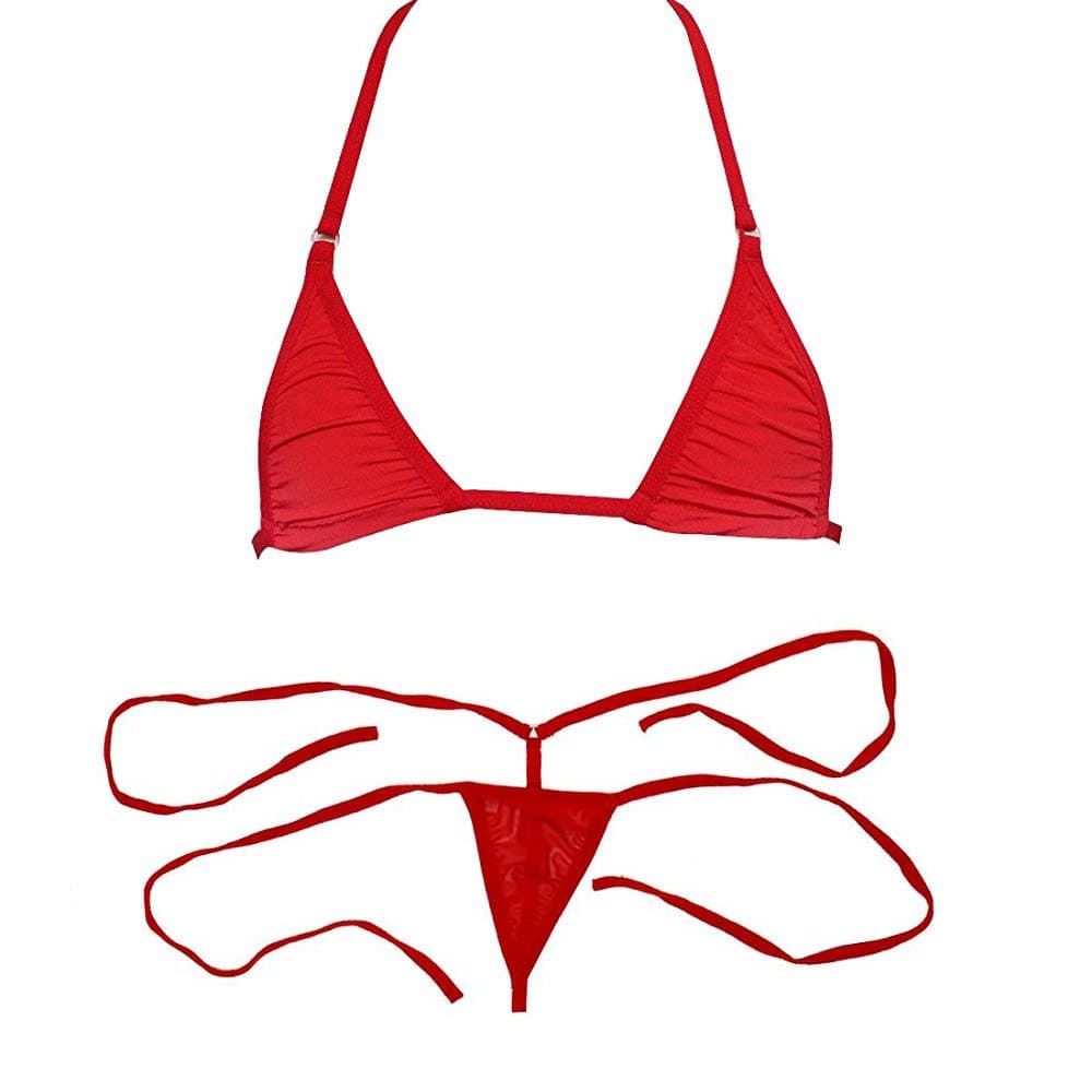 Women’s Sheer Extreme Micro Bikini 2 Pieces G-String Lingerie Set
