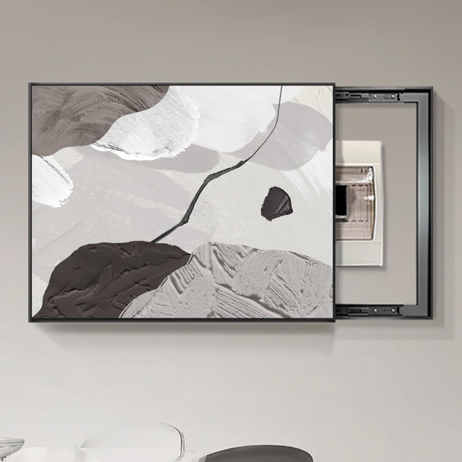 H,60X50cm, Electric Box Cover Push And Pull Modern Decorative Electric Box Cover Electric Meter Box Counters Decoration Hide Paintings Creative Simple Design Distribution Box Painting [Energy Class A]