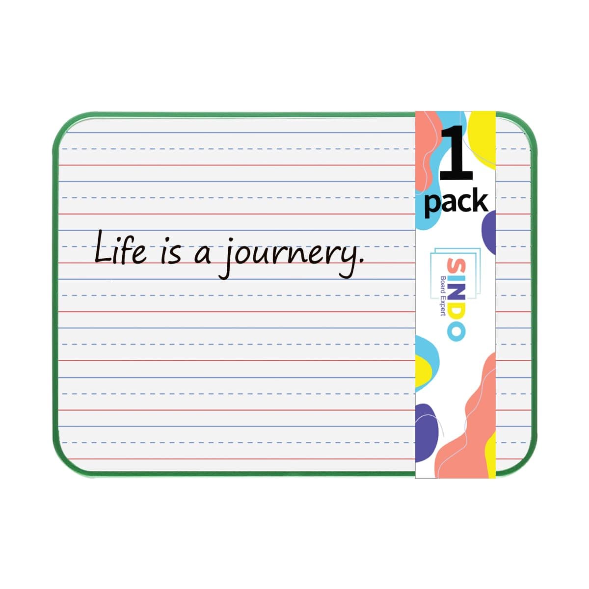 1 Pack Dry Erase Board, 9"x12" Double Sided Easel Small Whiteboards for Kids, Students, Education Teacher Classroom Supplies, Mini Portable Drawing Learning Lapboards Green Edge