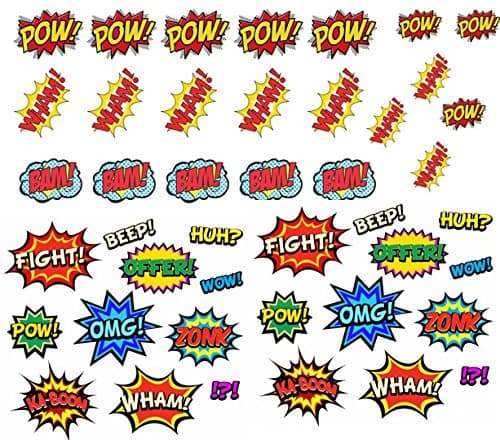 Comic Slogan Collection (Comic Words Nail Art Decals C1)
