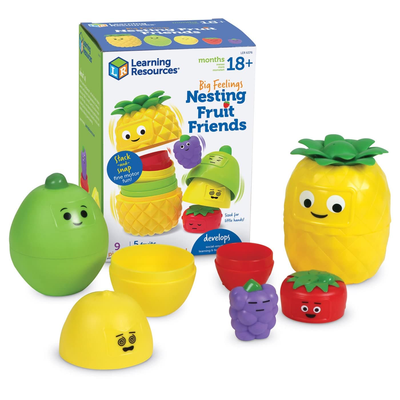 Big Feelings Nesting Fruit Friends, Ages 18+ Months, Toddler SEL Toy, Explore Emotions & Develop Fine Motor Skills