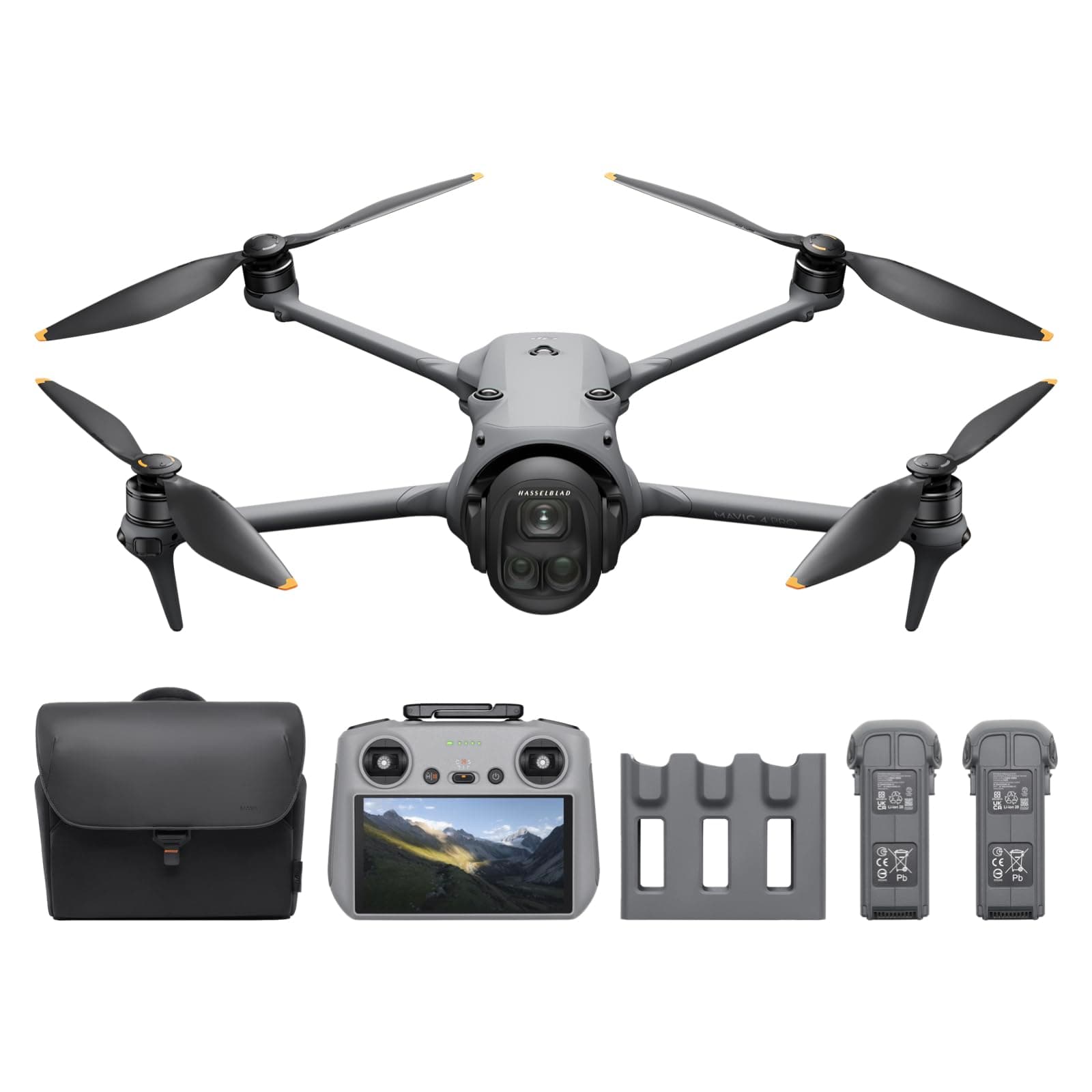 DJI Mavic 4 Pro Fly More Combo with DJI RC 2, Flagship Tri-Camera Drone with 100MP 4/3 CMOS Hasselblad Camera, 30km/18.6mi Video Transmission, 51-Min Max Flight Time, Charging Hub, and More