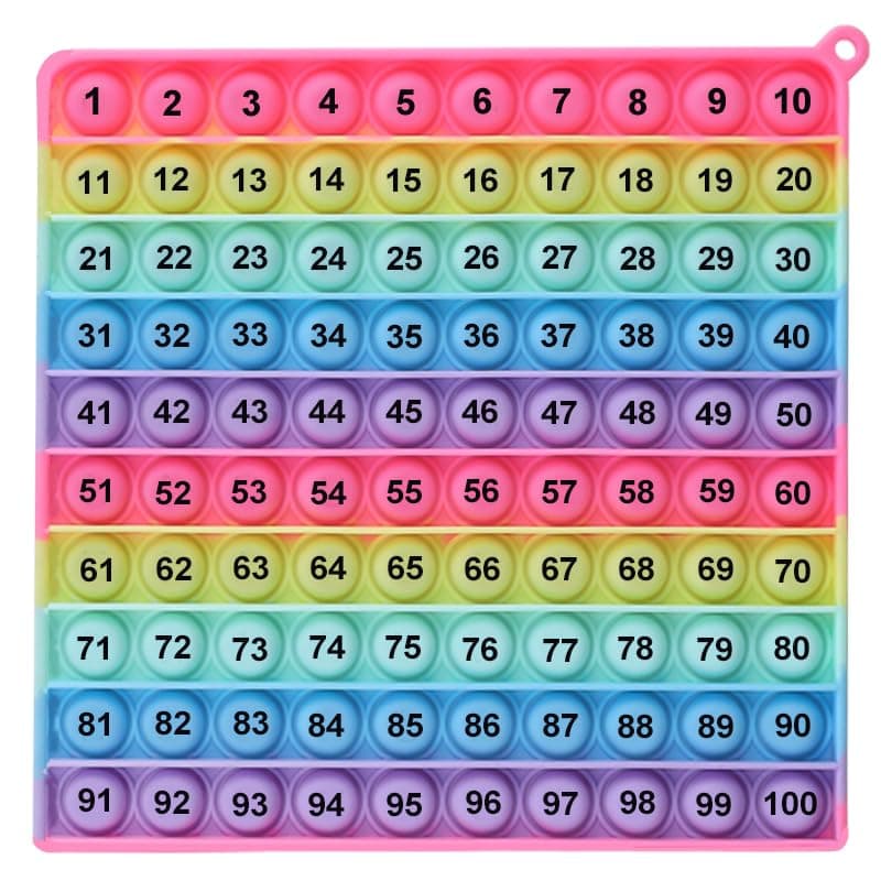 EK-Memory-fish Number Game P0PP Math Toy, Exercise Children's Logical Thinking, Relieve Stress, Fidget Game for Teachers to Create a Variety of Math Operations [1-100 Number Table]