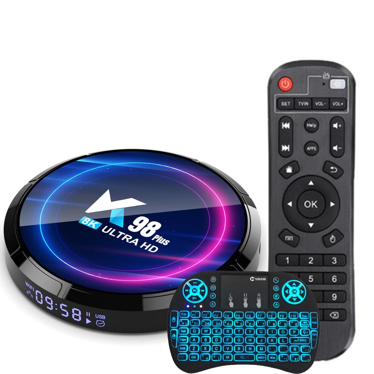 CHROX Android 13.0 TV Box,K98 PLUS Rk3528 Quad Core RAM 4GB ROM 64GB Dual Wifi 2.4G/5.8G BT4.2 4K 8K AV1 Home Smart Media Player Set Top Box with Wireless Mini Keyboard,2gb+16gb