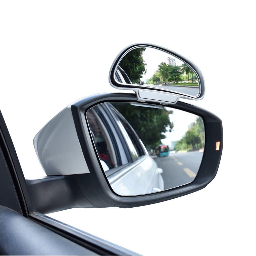 YASOKO 360 degree adjustable Wide Angle Side Rear Mirrors blind spot Snap way rear view mirror universal (Right, Silver)