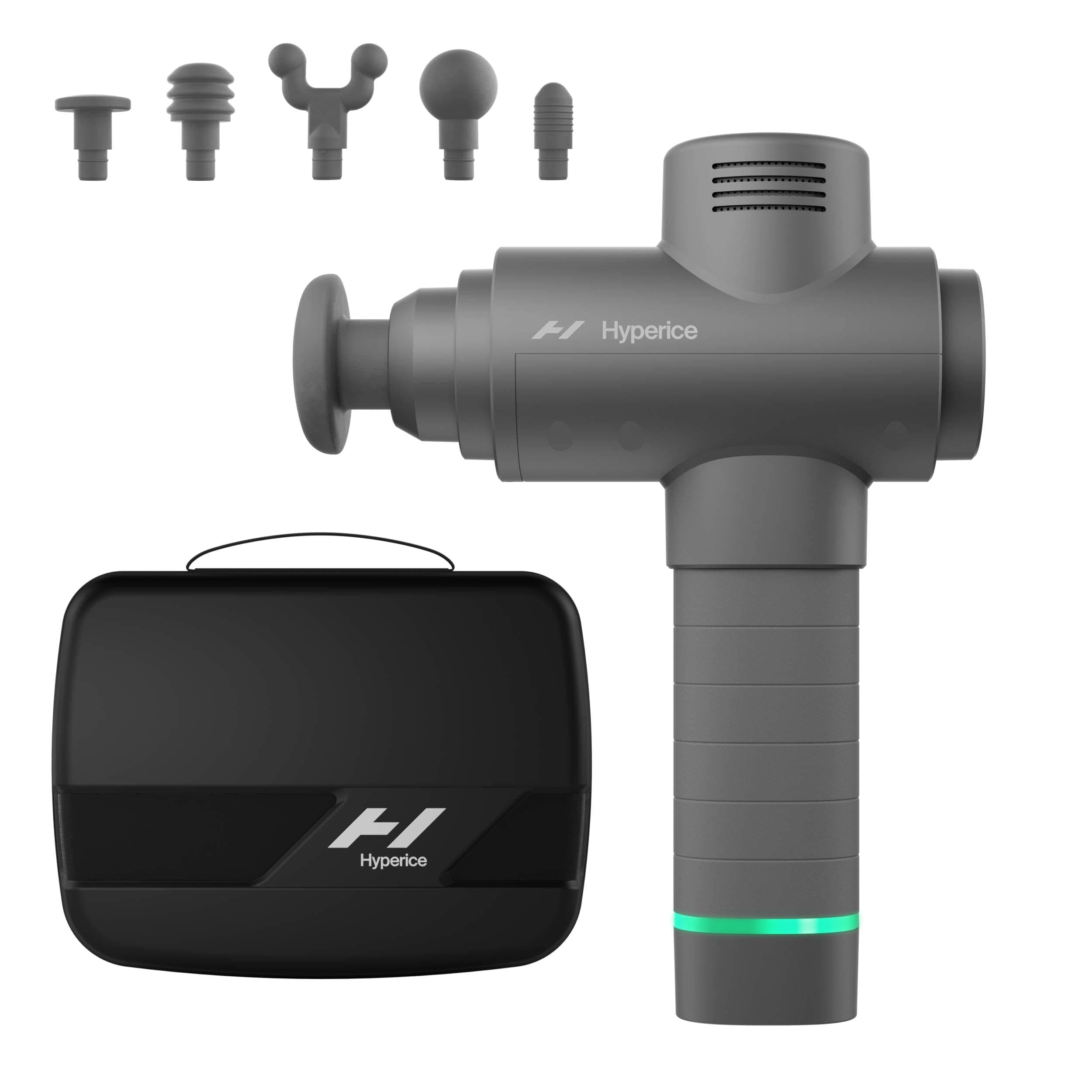 Hyperice Hypervolt 2 - Featuring Quiet Glide Technology - Handheld Percussion Massage Gun | 3 Speeds, 5 Interchangeable Heads | Helps Relieve Sore Muscles and Stiffness (Hypervolt 2 w/Carrying Case)